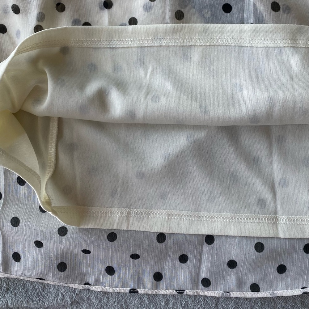 julia jordan Polka Dot-Print Short-Sleeve Midi Chiffon Dress white black sz 12 - Picture 9 of 16